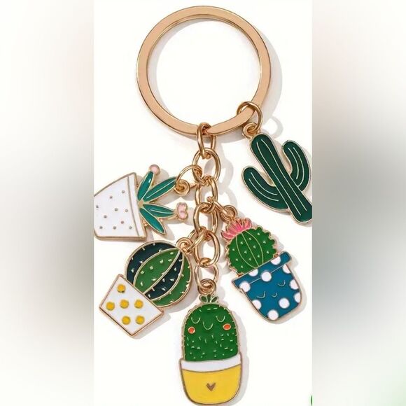 BAG CHARM Cactus Themed Keychain - Picture 2 of 5
